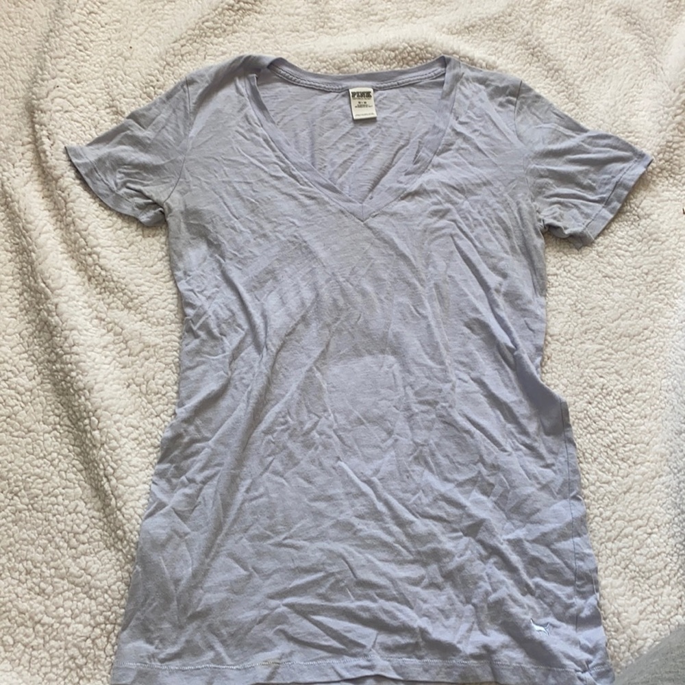 Light purple V-neck Victoria’s Secret pink T-shirt short sleeve